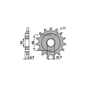 PBR ZĘBATKA PRZEDNIA 525 16 18NC KAWASAKI GPZ 500S 87-05 (ŁAŃC. 520) (JTF512.16)