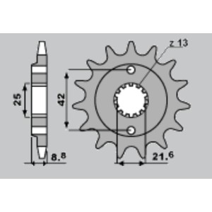 JR WYPRZEDAŻ ZĘBATKA PRZEDNIA 525 15 KAWASAKI ZXR 400 '88-'02, KLE 500 '91-'96