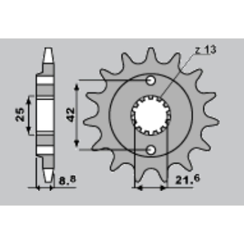 JR WYPRZEDAŻ ZĘBATKA PRZEDNIA 525 15 KAWASAKI ZXR 400 '88-'02, KLE 500 '91-'96