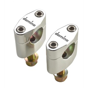 Domino podwyżki kierownicy 20mm srebrne - zestaw ze śrubami 28mm