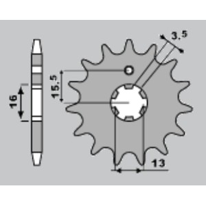 JR WYPRZEDAŻ ZĘBATKA PRZEDNIA 542 13 YAMAHA DT 80 MX '83-'84 - Sklep Moto