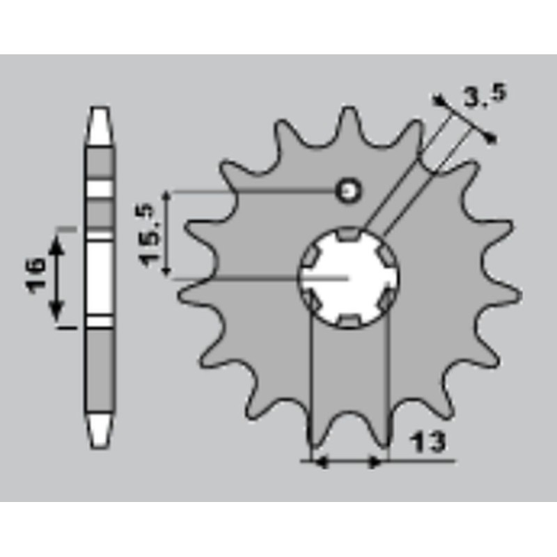 JR WYPRZEDAŻ ZĘBATKA PRZEDNIA 542 13 YAMAHA DT 80 MX '83-'84 - Sklep Moto