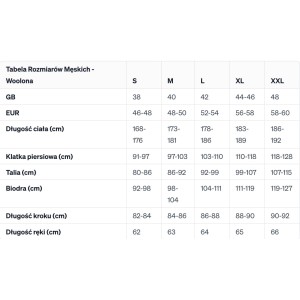 WOOLONA ATLAS Bielizna termoaktywna męska - Spodnie 100% wełny merino kolor antracyt rozmiar M