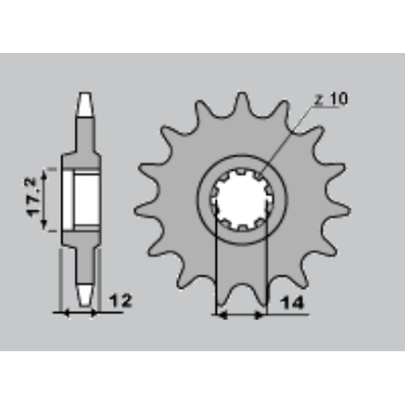 Zębatka przednia 553 14 Gilera 50 91-96 - Wyprzedaż (Łańcuch 415)