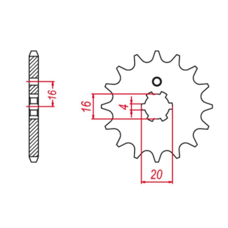 GROSSKOPF WYPRZEDAŻ ZĘBATKA PRZEDNIA 560 15 KAWASAKI KX 60 '83-'01, KX 65 '00-'20, KX 80, KX 85 '01-'20, KX 100 '89-'21