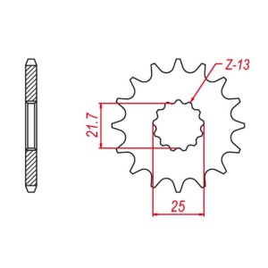 Zębatka przednia Grosskopf 564 13 do Suzuki DL 1000, GSX-R 750/1000, GSX-S JTF520.13