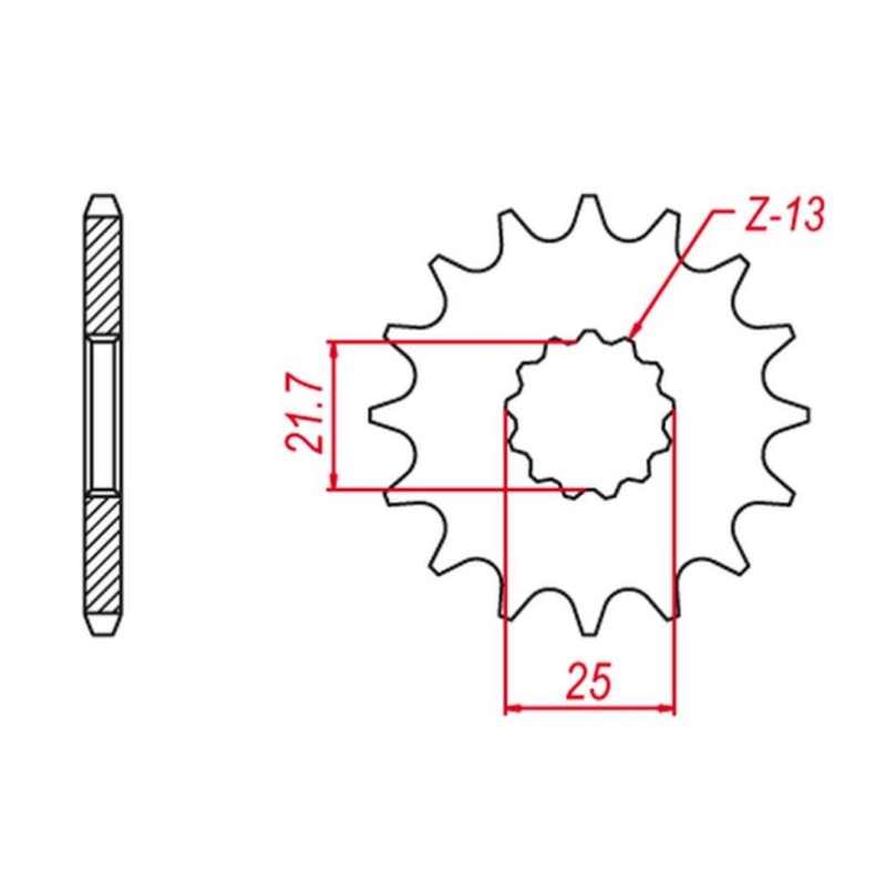 Zębatka przednia Grosskopf 564 13 do Suzuki DL 1000, GSX-R 750/1000, GSX-S JTF520.13