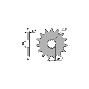 PBR ZĘBATKA PRZEDNIA 565 14 18NC (ŁAŃC. 520)YFZ 450 '04-'13 - Zębatka do Yamaha YFZ 450