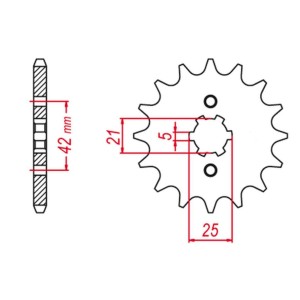 GROSSKOPF WYPRZEDAŻ ZĘBATKA PRZEDNIA 569 13 YAMAHA YZ 250 '82-'98, YFM 350 '87-'13 (JTF569.13)