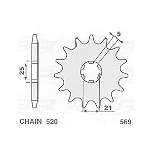 Zębatka przednia do Yamaha YZ 250 \'77-\'98, YFZ 350 Banshee \'89-\'06, Kawasaki KX 250 \'87-\'96, KX 500 \'87-\'04, XV 250