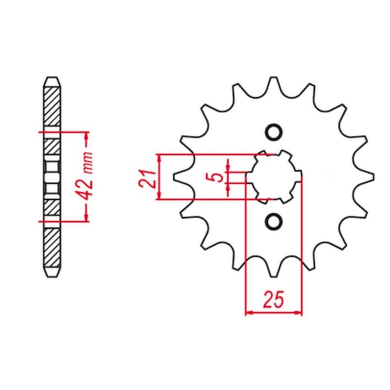 GROSSKOPF WYPRZEDAŻ ZĘBATKA PRZEDNIA 569 15 YAMAHA YZ 250 '80-'98, YFZ 350 BANSHEE '89-'06 KAWASAKI KX 250 '87-'96, KX 500