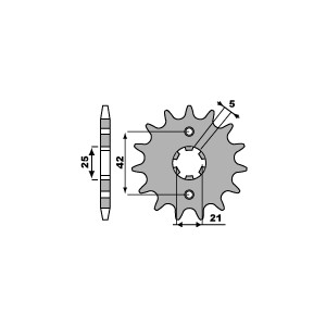 PBR WYPRZEDAZ ZĘBATKA PRZEDNIA 572 16 18NC YAMAHA SR 250/ XV 250 (JTF569.16) (ŁAŃC. 520)