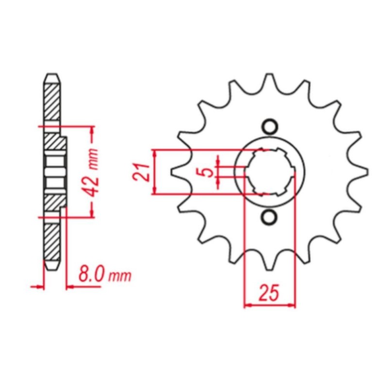 GROSSKOPF WYPRZEDAŻ ZĘBATKA PRZEDNIA 575 15 YAMAHA XT 600 '83-'89, TT600 '83-'97 (+1) (JTF575.15)