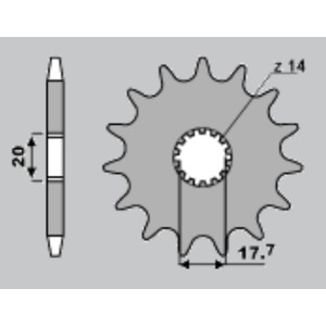 Zębatka przednia Yamaha YZ 85 '02-'15 - CHT WYPRZEDAŻ (JTF558.13) (Łańcuch 428)