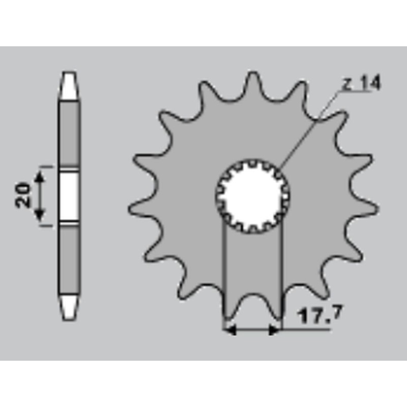 Zębatka przednia Yamaha YZ 85 '02-'15 - CHT WYPRZEDAŻ (JTF558.13) (Łańcuch 428)
