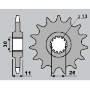 Zębatka przednia Yamaha R1/FJ1200/XJR - Wyprzedaż (JTF579.14)