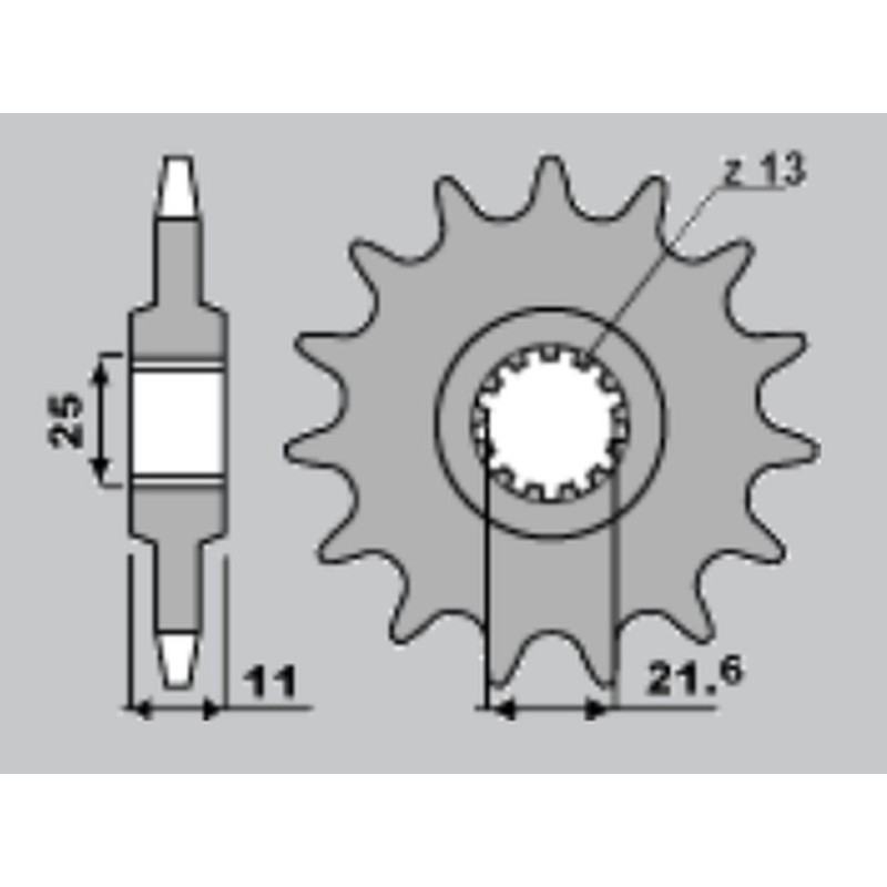 WYPRZEDAŻ ZĘBATKA PRZEDNIA YAMAHA FZ6 '04-'10, R6 '99-'14 - ŁAŃCUCH 530