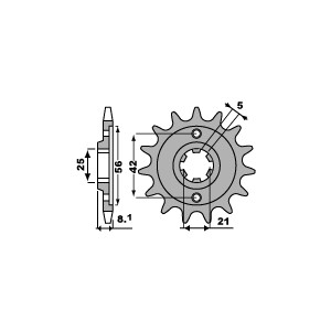 PBR Zębatka Przednia 581 14 18NC Yamaha TT 350`86-99 (Łańc. 520)