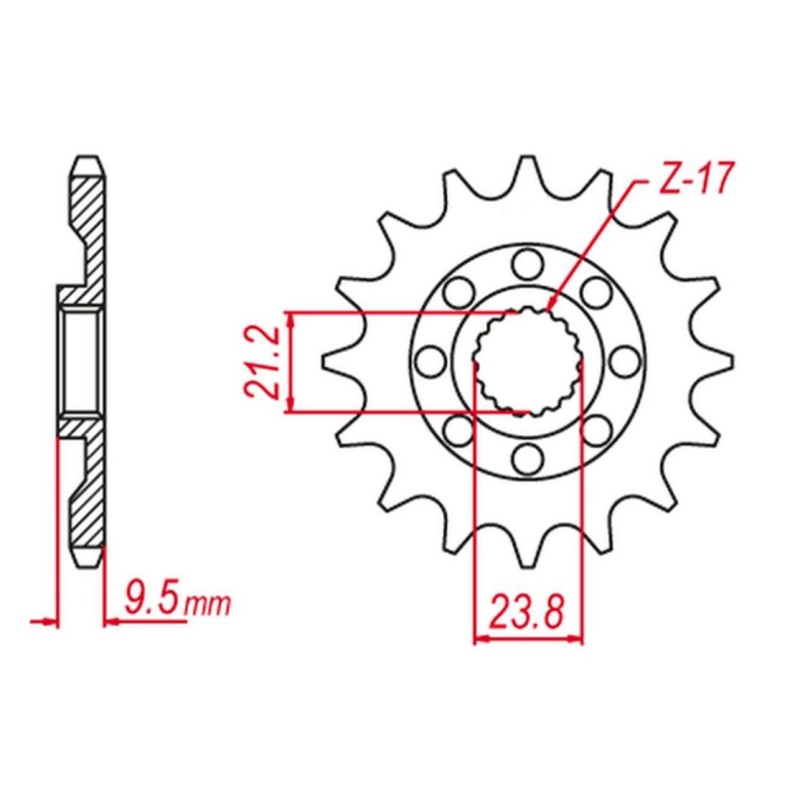 GROSSKOPF WYPRZEDAŻ ZĘBATKA PRZEDNIA 2133 15 SUZUKI RMZ 450 '05-'07 (+1), RMZ 450 '08-'12 (+2) (JTF1441.15)