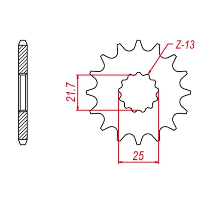 Zębatka przednia Grosskopf 582 16 do Yamaha TDM850, Kawasaki ZR-7S, ZX-R