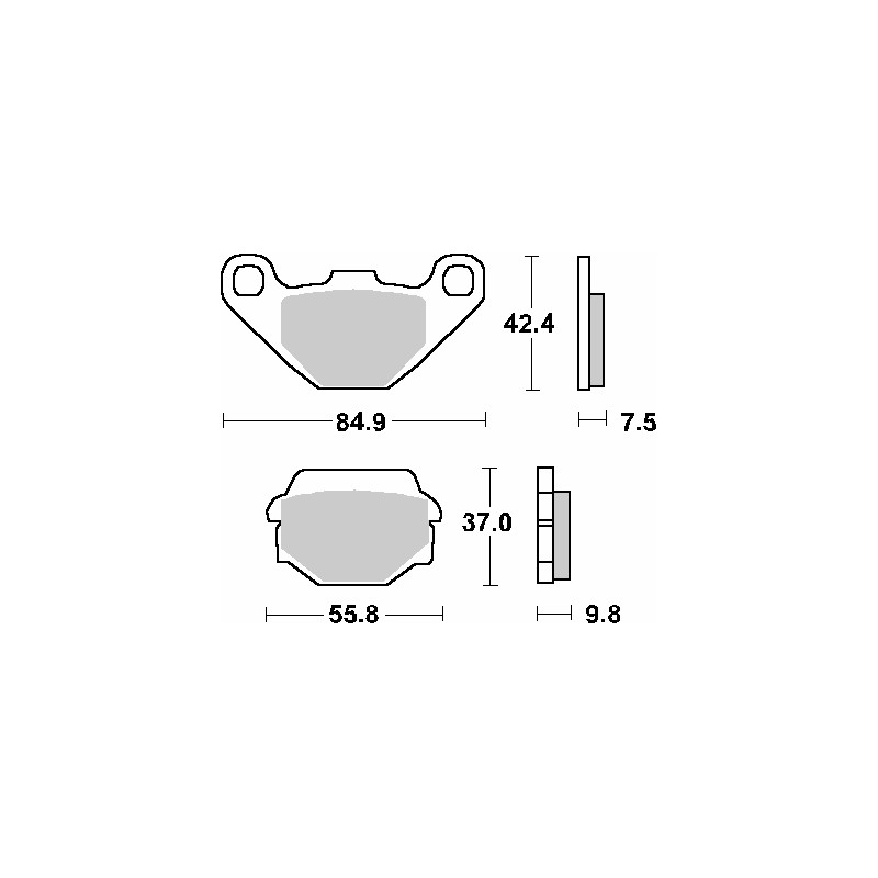 Klocki hamulcowe SBS KH67 Street Standard Ceramic - kolor czarny