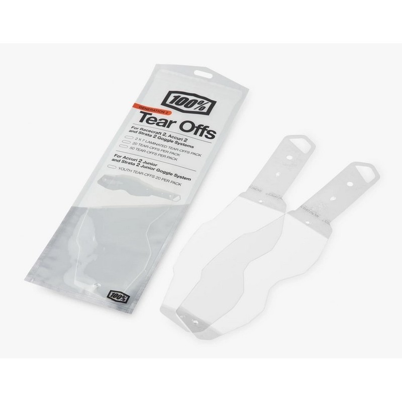Zrywki laminowane 2x7 do gogli 100% RC2/AC2/ST2 - Akcesoria do gogli, Kaski i gogle