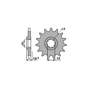 PBR WYPRZEDAŻ ZĘBATKA PRZEDNIA 595 12 18NC APRILIA 50 86-91 (ŁAŃC. 415)