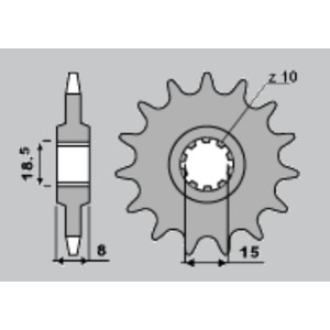 Zębatka przednia 599 13 Aprilia 50 AF-1 '92-'92, 50 Pegaso '92-'93, 50 Red Rose '92-'05, Malaguti 50 Fifty EV