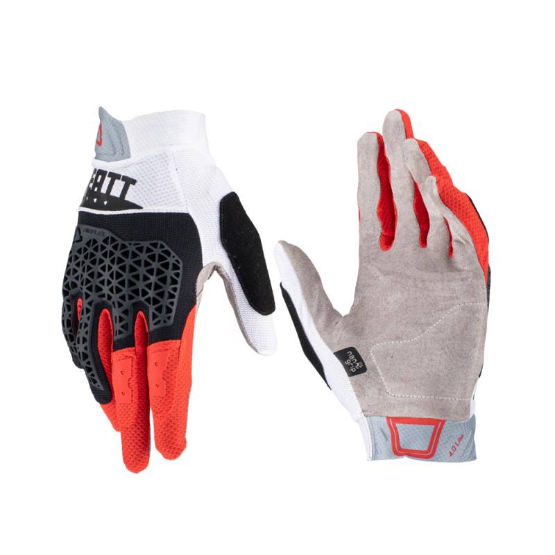 Rękawice rowerowe Leatt MTB 4.0 Lite Glove Fire - czarno-czerwono-białe, rozmiar S