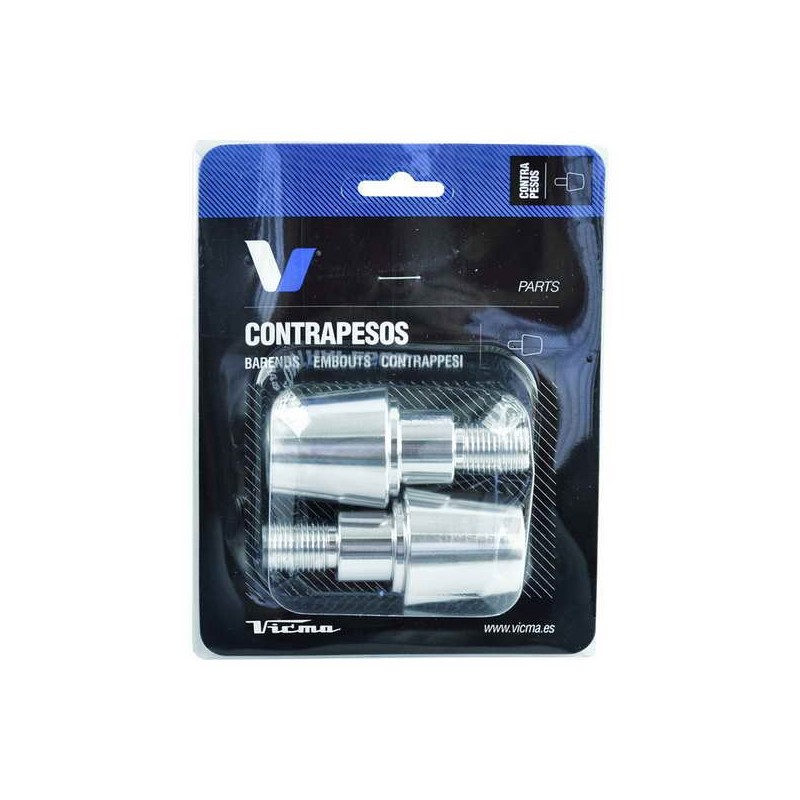 Końcówki kierownicy 13,5 mm kolor srebrny - V PARTS (VICMA) (618PL)