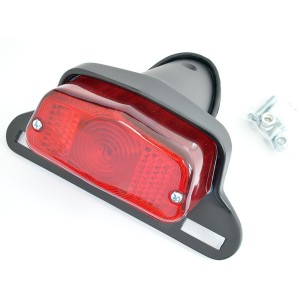 EMGO 2025/02 Lampa tylna do klasyków z mocowaniem tablicy rejestracyjnej kolor czarny (wzór Lucas) (lata 1963-1973)