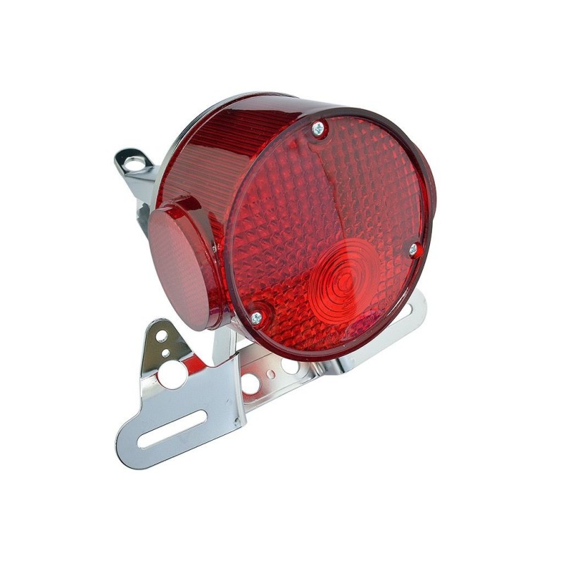 EMGO 2025/02 Lampa tylna z chromowanym mocowaniem tablicy rejestracyjnej Yamaha RD 200 '74-'75, RD 250 '73-'75, TX 650 '73-