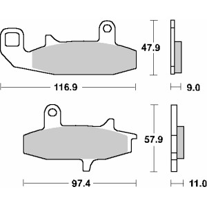 Klocki hamulcowe SBS KH147 Street Standard Ceramic - czarny