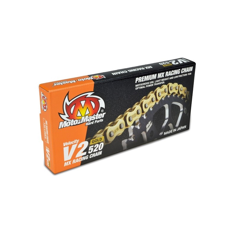 MOTO-MASTER Łańcuch Napędowy V2-420G MX Racing Gold Chain Regular Złoty