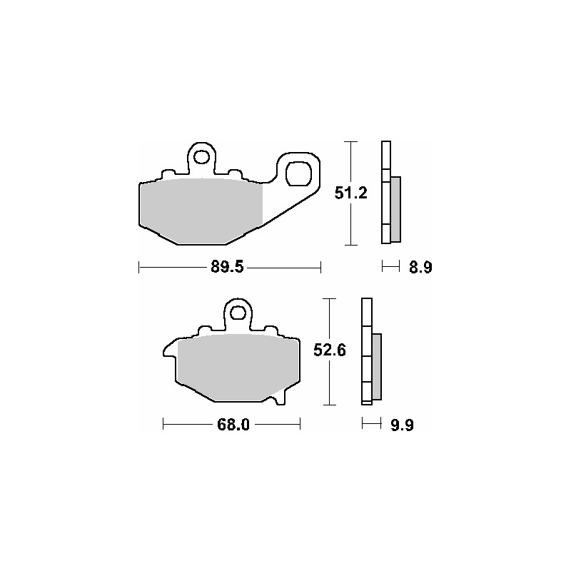Klocki hamulcowe SBS KH192 Street Standard Ceramic - czarne, pasujące do Kawasaki ER-6F/GPZ/KLE/Z/ZR/ZX-6R/ZX-9R/ZX-10R/ZZR