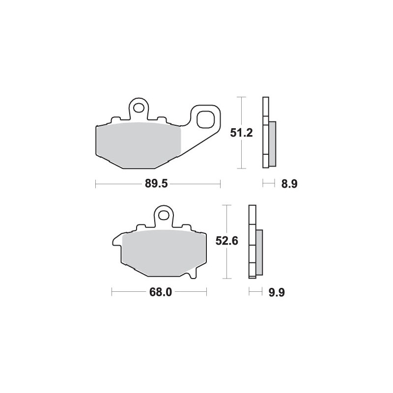 Klocki hamulcowe SBS KH192 Street Performance (Excel) Sinter - złoty kolor