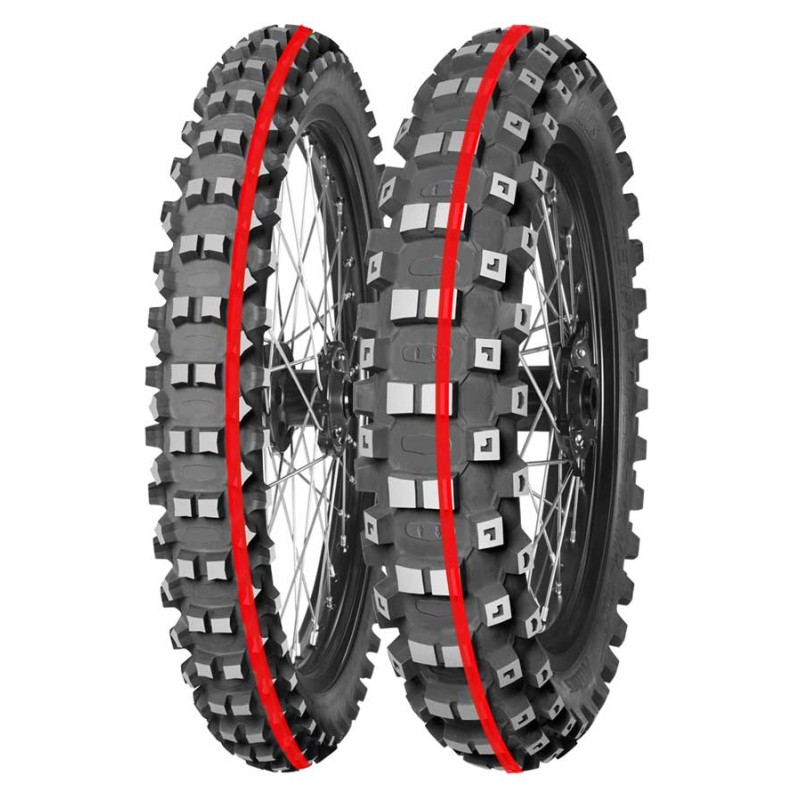 OPONA MITAS 90/90-14 TERRA FORCE-MX MH PITCROSS MEDIUM HARD (CZERWONY PASEK)