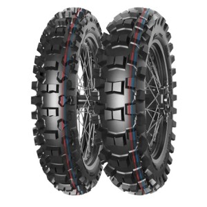 MITAS OPONA 90/100-12 TERRA FORCE-MX IT PIT CROSS (CZERWONO-NIEBIESKI PASEK) 46M TT TYŁ