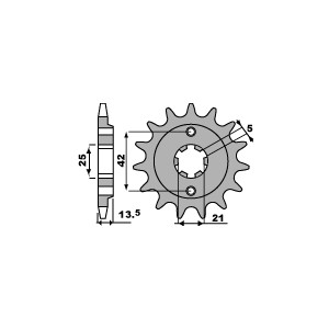 PBR WYPRZEDAŻ ZĘBATKA PRZEDNIA 723 14 18NC CAGIVA 350 ELEPHANT (ŁAŃC. 520)