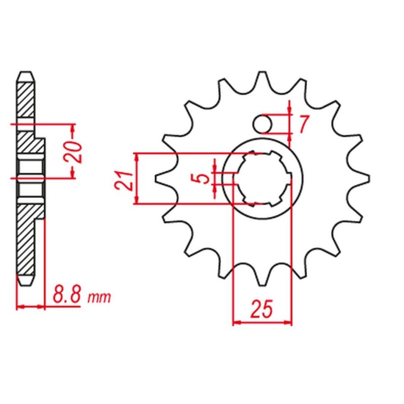 GROSSKOPF WYPRZEDAŻ ZĘBATKA PRZEDNIA 725 14 HUSQVARNA CR/WR 250 \'90-\'00, CR/WR 360 \'92-\'00, CAGIVA WMX 250 \'88-\'92
