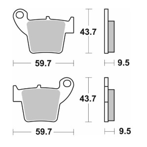 SBS KLOCKI HAMULCOWE NOWOŚĆ KH346 OFF-ROAD CARBON PASUJE DO: HONDA CR/CRF TYŁ