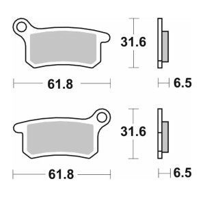 SBS KLOCKI HAMULCOWE NOWOŚĆ KH357 OFF-ROAD SINTER KOLOR ZŁOTY RZĄD/TYŁ KTM SX 65 '09-'22, GASGAS MC 65 '21-, HUSQVARNA TC 65