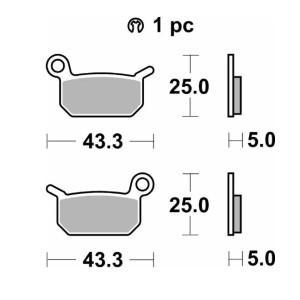 SBS KLOCKI HAMULCOWE NOWOŚĆ KH325 OFF-ROAD RACING SINTER KOLOR ZŁOTY KTM SXE -5 ELECTRIC 19- SX 50 09-, SX 65 04-08, HUSQVARNA E