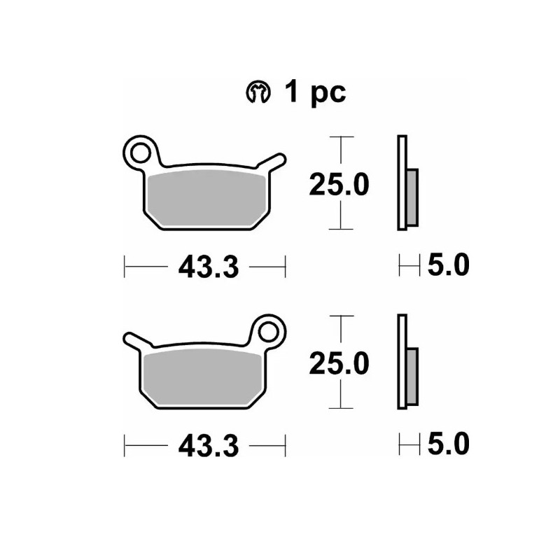 SBS KLOCKI HAMULCOWE NOWOŚĆ KH325 OFF-ROAD RACING SINTER KOLOR ZŁOTY KTM SXE -5 ELECTRIC 19- SX 50 09-, SX 65 04-08, HUSQVARNA E