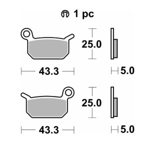 SBS KLOCKI HAMULCOWE NOWOŚĆ KH325 OFF-ROAD SINTER KOLOR ZŁOTY KTM SXE -5 ELECTRIC 19- SX 50 09-, SX 65 04-08, HUSQVARNA EE-5 19-