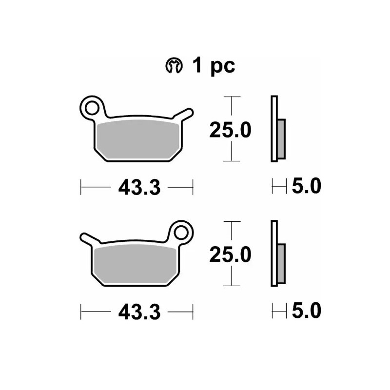 SBS KLOCKI HAMULCOWE NOWOŚĆ KH325 OFF-ROAD SINTER KOLOR ZŁOTY KTM SXE -5 ELECTRIC 19- SX 50 09-, SX 65 04-08, HUSQVARNA EE-5 19-