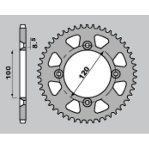 Zębatka tylna aluminiowa 798 53 Suzuki RM 80 '83-'01, RM 85 '02-'20, Yamaha YZ 80 '93-'01, YZ 85