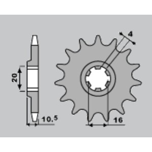 JR WYPRZEDAŻ ZĘBATKA PRZEDNIA 799 14 SUZUKI VL 125/ GZ 125 (JTF410.14)