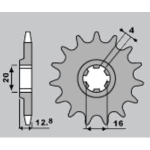 PBR ZĘBATKA PRZEDNIA 801 13 TM 125 EN '00-'05, TM 125 MX '00-'04, TM 80 '93-'01 (ŁAŃC. 520)