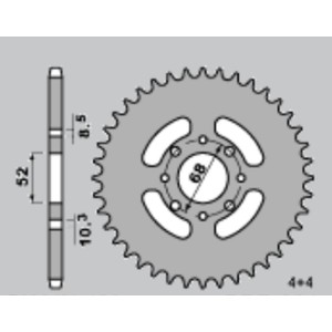 GROSSKOPF WYPRZEDAŻ ZĘBATKA PRZEDNIA 801 12 TM 125 EN '00-'05, TM 125 MX '00-'04, TM 80 '93-'00 (-1)